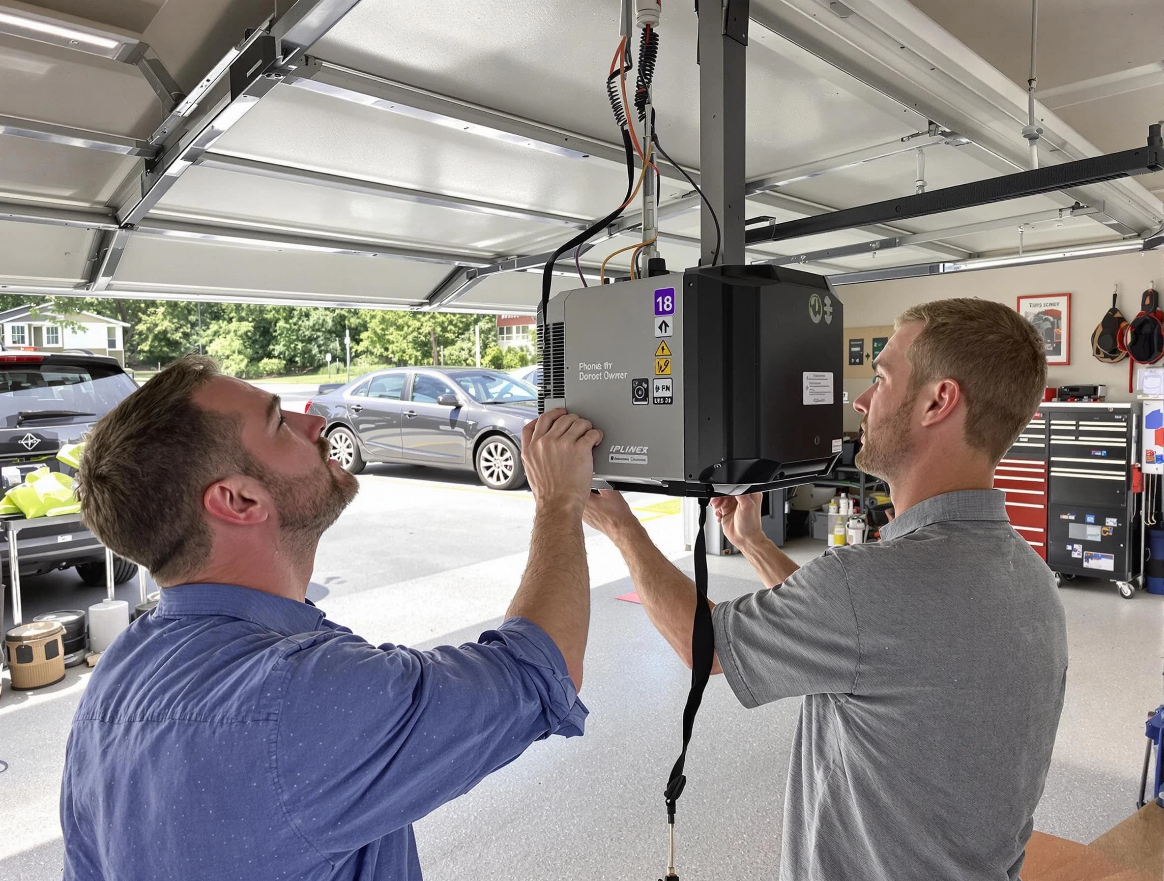 City of Orange Garage Door Repair technician installing garage door opener in City of Orange