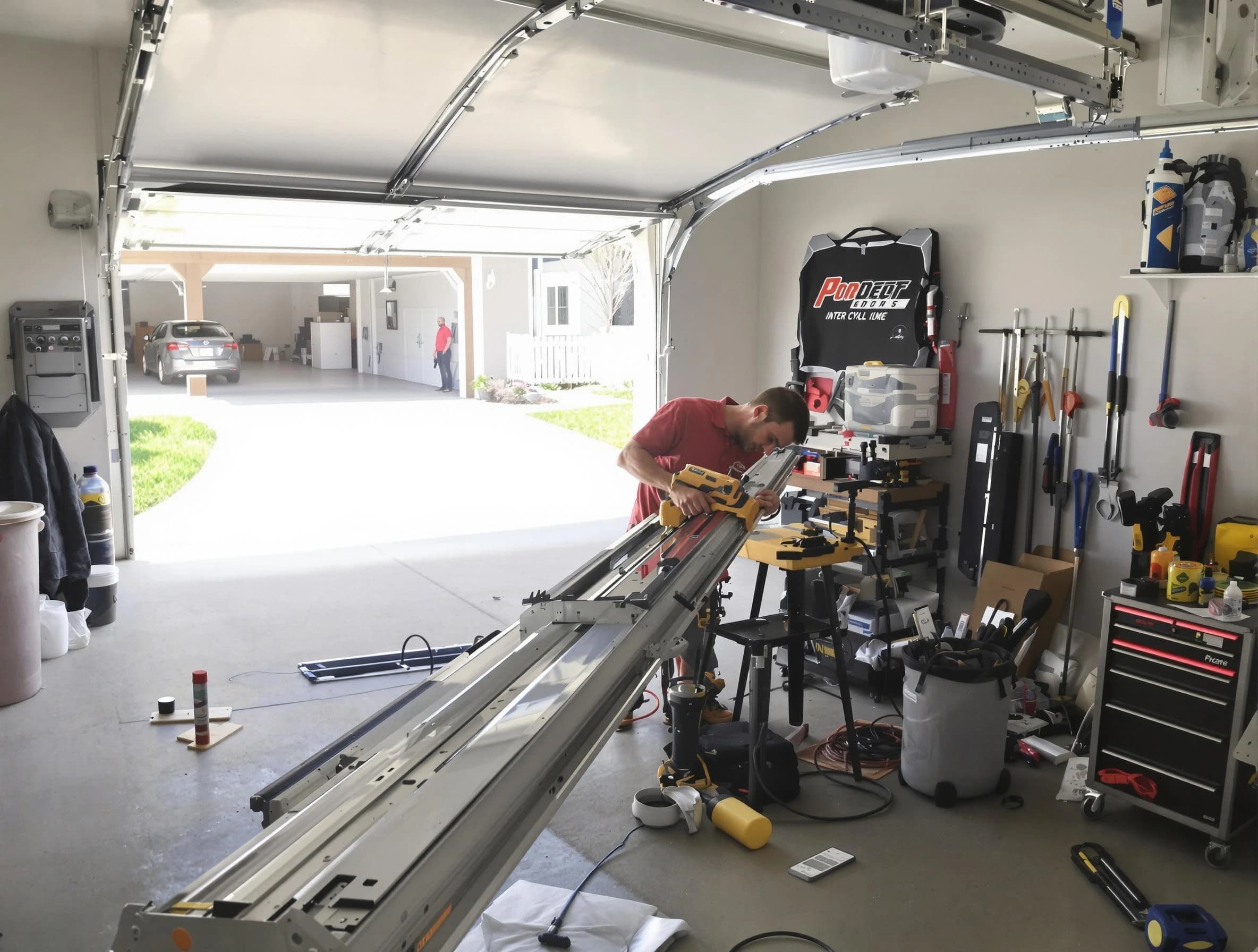City of Orange Garage Door Repair expert performing track repair in City of Orange