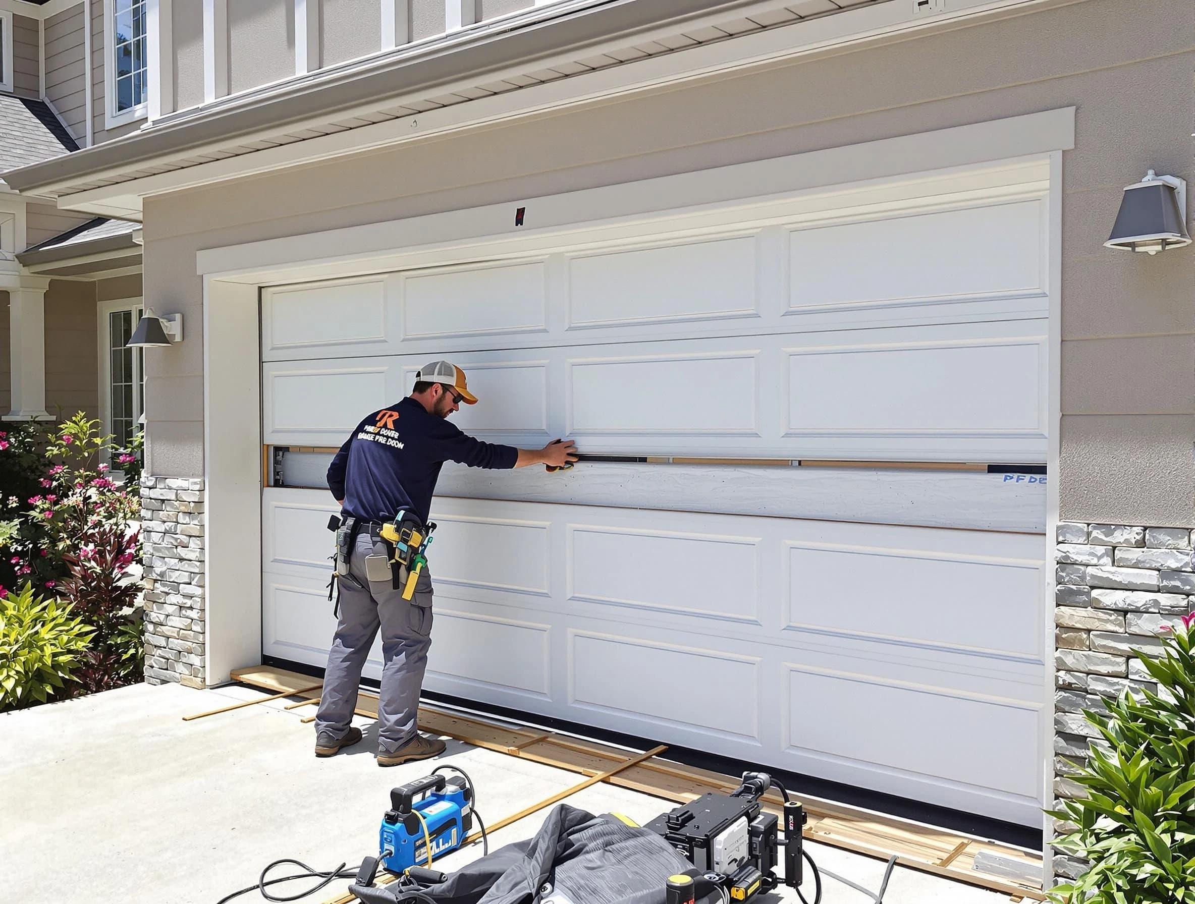 City of Orange Garage Door Repair team performing complete garage door replacement at City of Orange residence