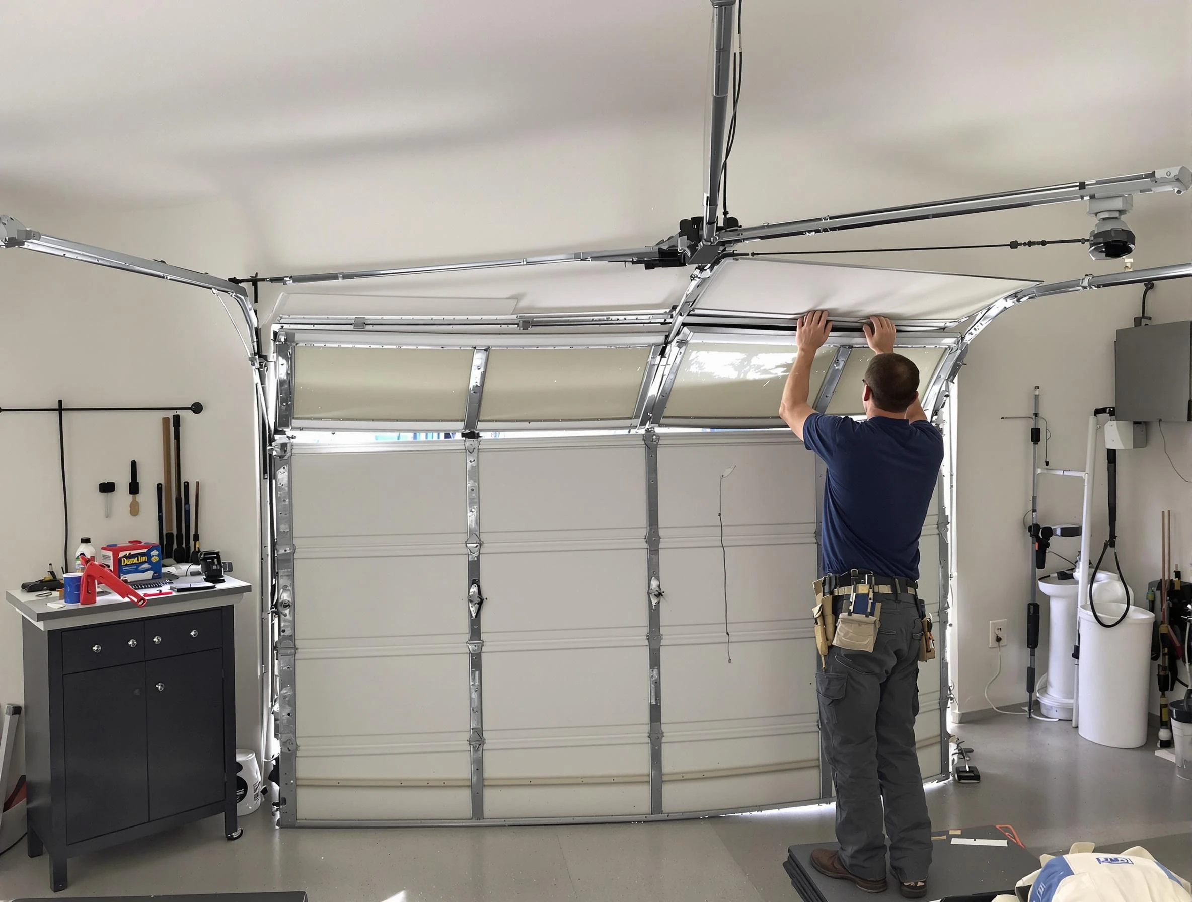 City of Orange Garage Door Repair specialist performing precise section replacement on City of Orange garage door